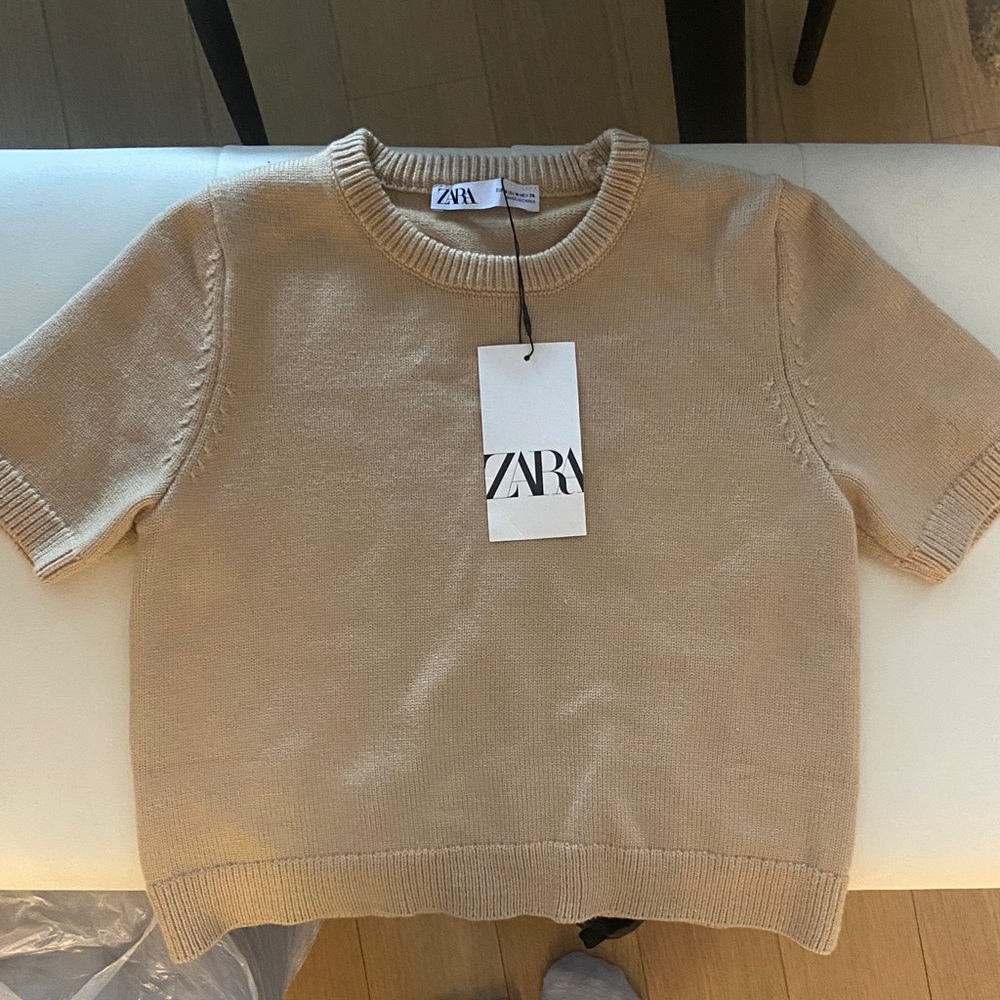 Zara Beige Knit Top